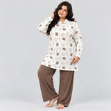 COFFEE TEDDY BEAR PRINT HOODED