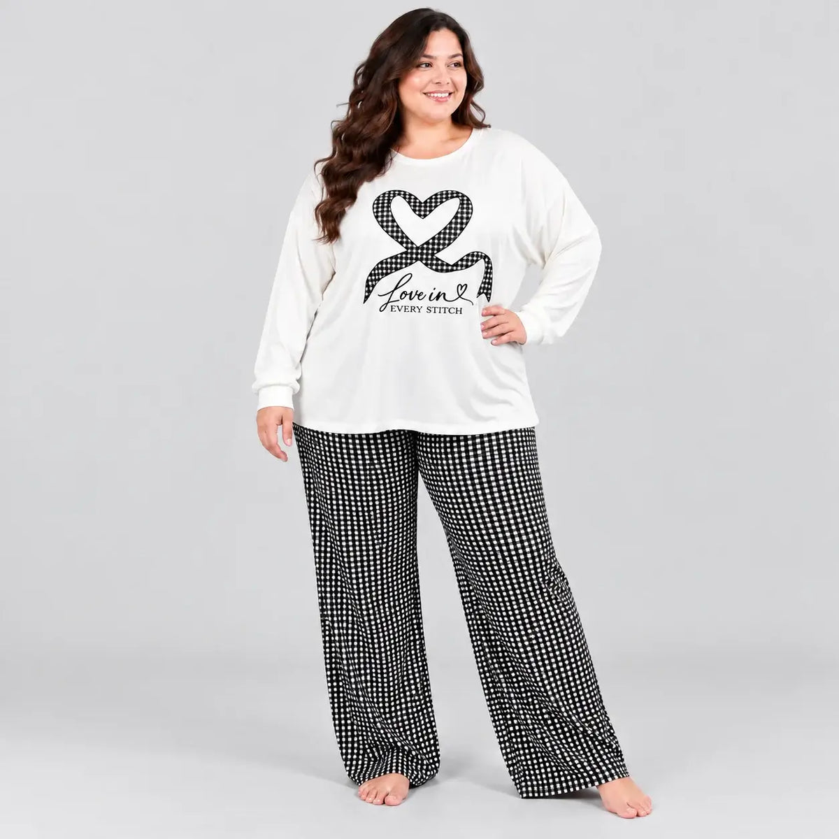 Plaid Print Pajama Set