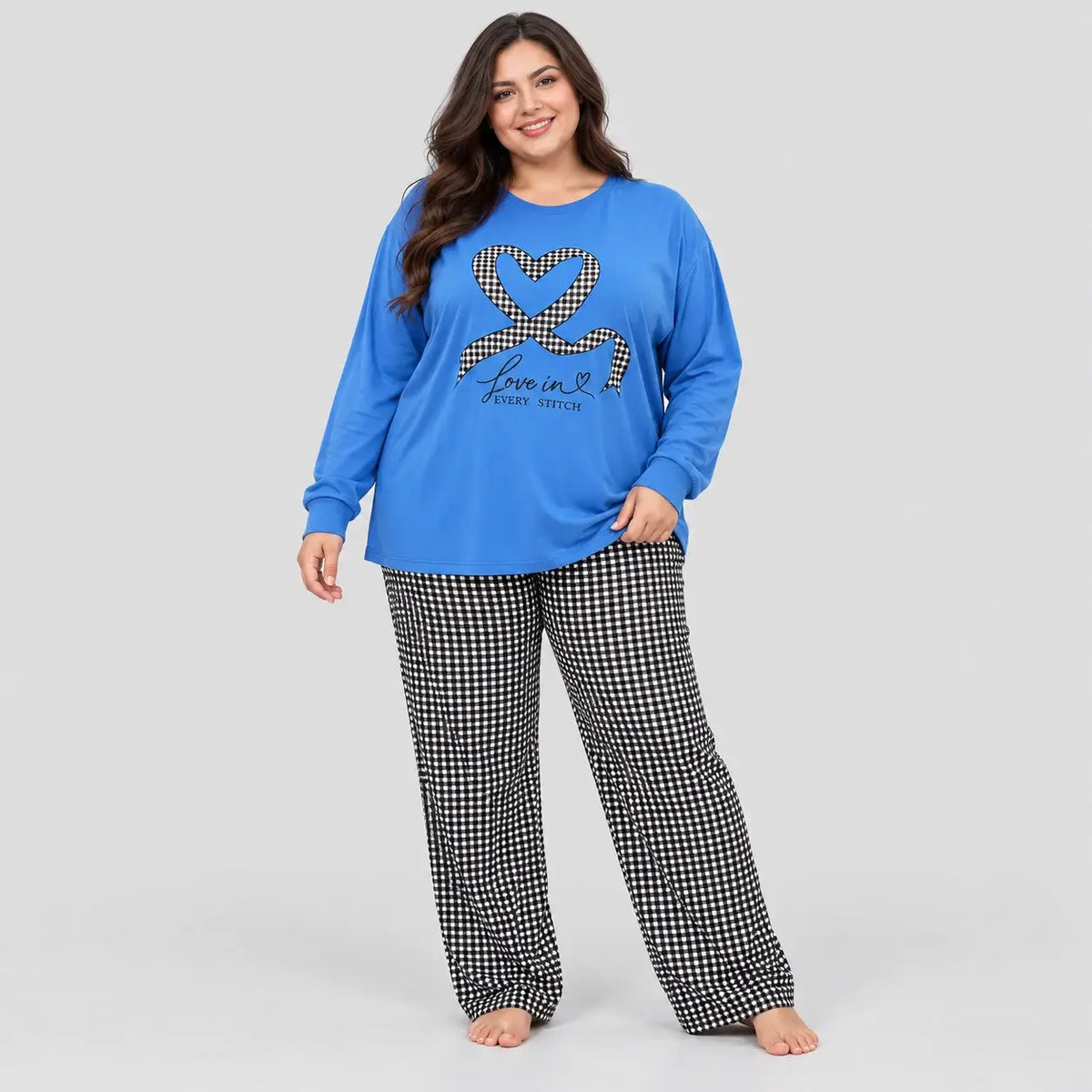 Plaid Print Pajama Set