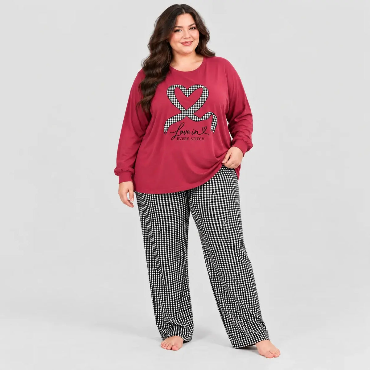 Plaid Print Pajama Set
