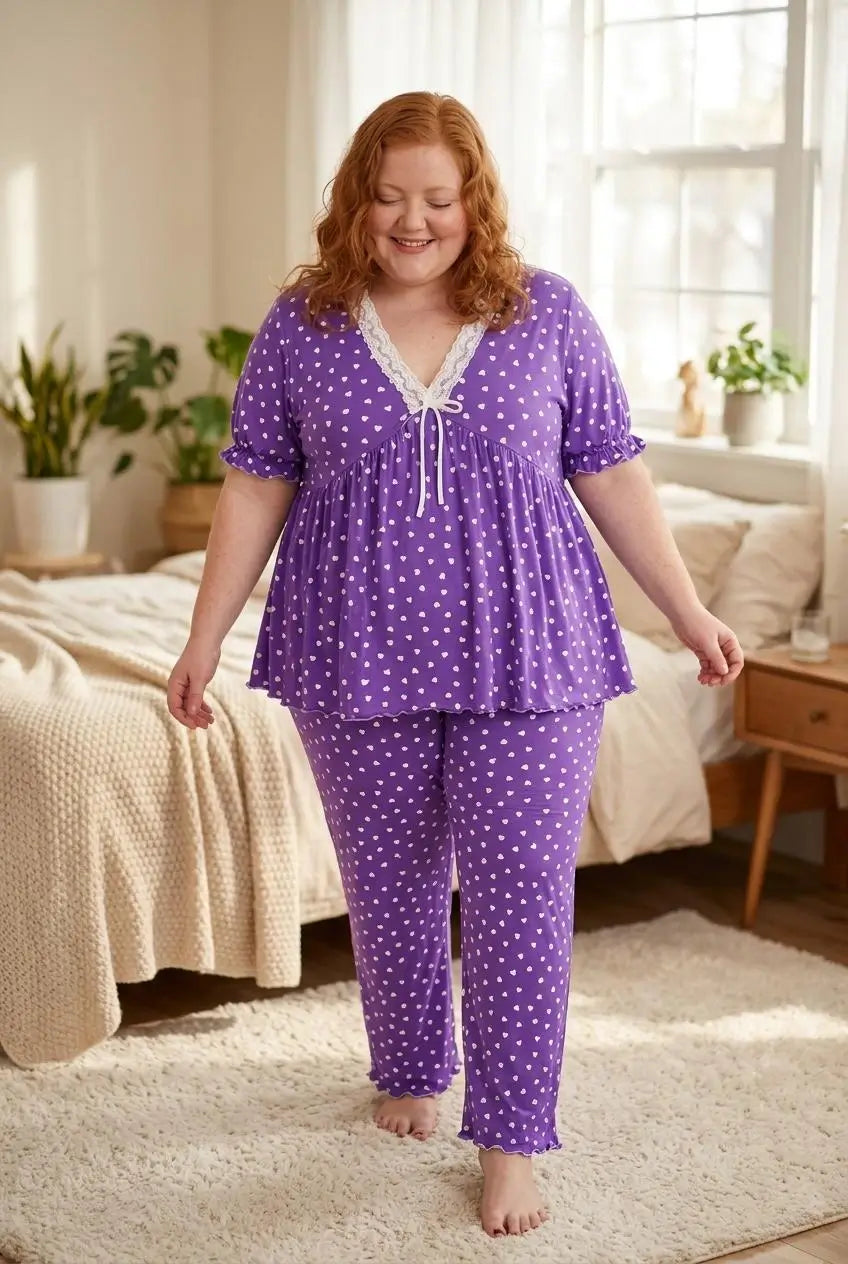 Heart Lace Pajama Set