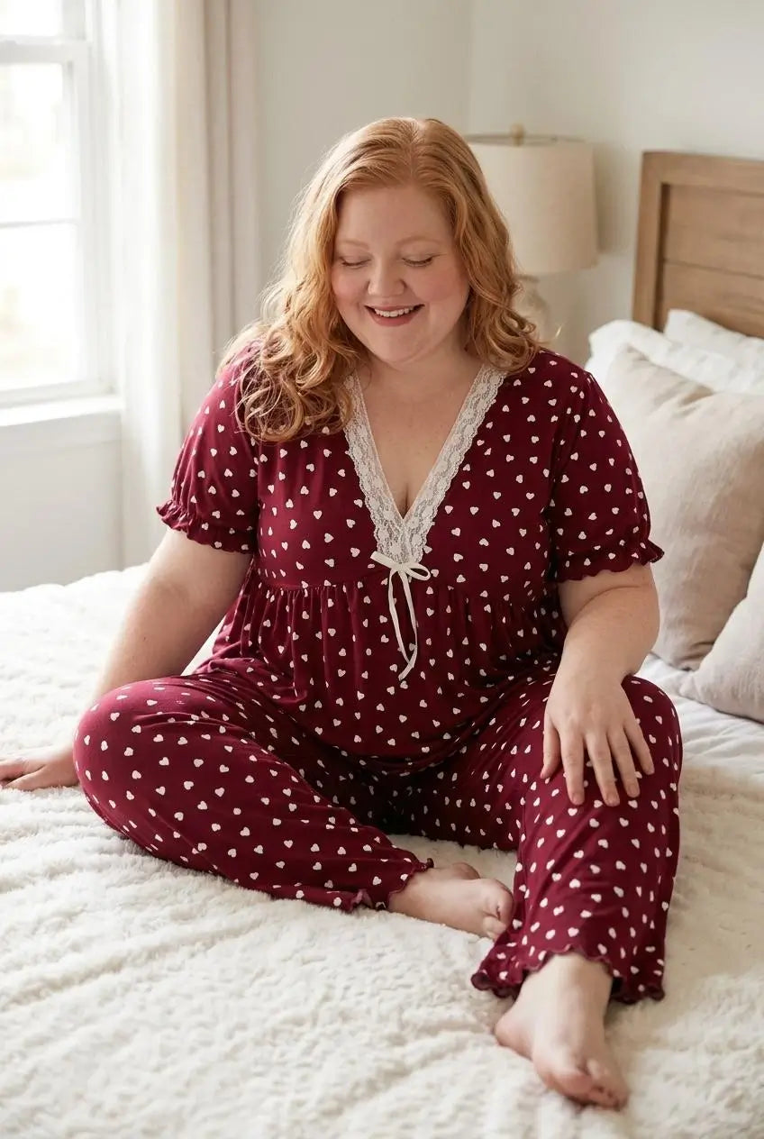 Heart Lace Pajama Set